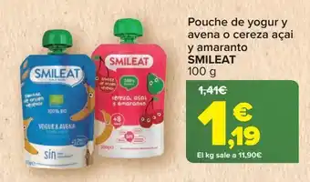 Carrefour Pocuhe de yogur y avena o cereza açai smileat oferta