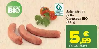 Carrefour Salchichas de pollo carrefour bio oferta