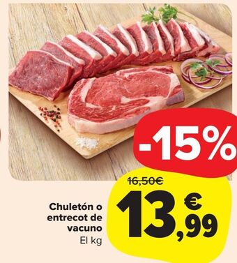 Carrefour Market Chuleton o entrecot de vacuno oferta
