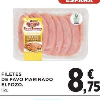 El Corte Inglés Filetes de pavo marinado elpozo oferta