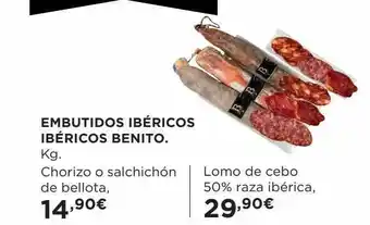 Hipercor Embutidos ibéricos ibéricos benito oferta