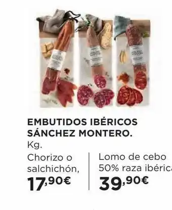 Hipercor Embutidos ibéricos sánchez montero oferta