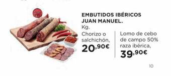 Hipercor Embutidos ibéricos juan manuel oferta