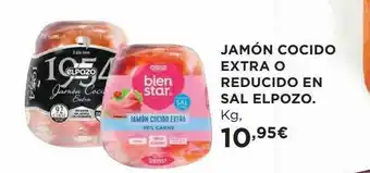 Hipercor Jamón cocido extra o reducido en sal elpozo oferta