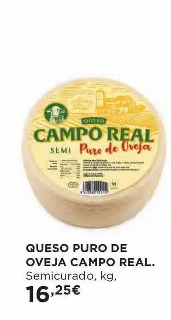 Hipercor Queso puro de oveja campo real oferta