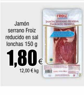 FROIZ Jamón serrano froiz reducido en sal lonchas oferta