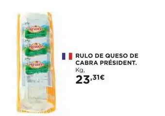 Hipercor Rulo de queso de cabra président oferta