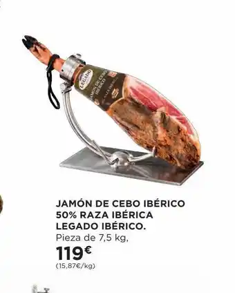Hipercor Jamón de cebo ibérico 50% raza ibérica legado ibérico oferta