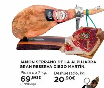 Hipercor Jamón serrano de la alpujarra gran reserva diego martín oferta