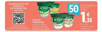 Hipercor Activia cremosos oferta