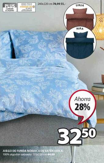 JYSK Juego de funda nórdica de saten viola oferta