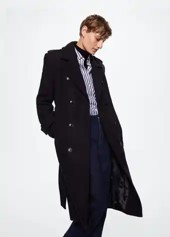 MANGO Trench lana virgen oversize oferta