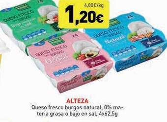 Hiperber Alteza queso fresco burgos natural, materia grasa o bajo en sal oferta