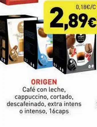 Hiperber Origen café con leche, cappuccino, cortado, descafeinado, extra intens o intenso oferta