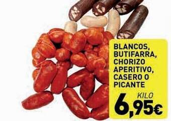Hiperber Blancos, butifarra, chorizo aperitivo, casero o picante oferta