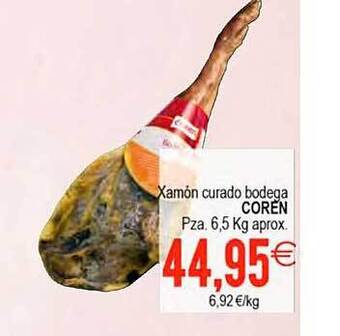 Plenus Supermercados Xamón curado bodega coren oferta