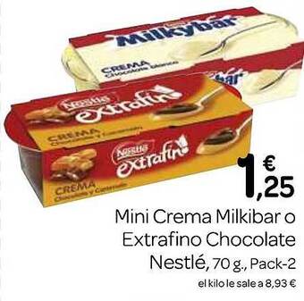Supermercados El Jamón Mini crema milkibar o extrafino chocolate nestlé oferta