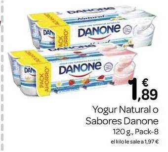 Supermercados El Jamón Yogur natural o sabores danone oferta