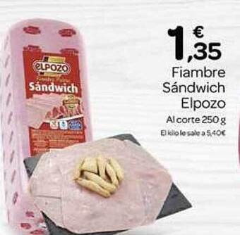 Supermercados El Jamón Fiambre sándwich elpozo oferta