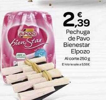 Supermercados El Jamón Pechuga de pavo bienestar elpozo oferta