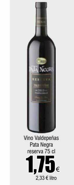 FROIZ Vino valdepeñas pata negra reserva oferta