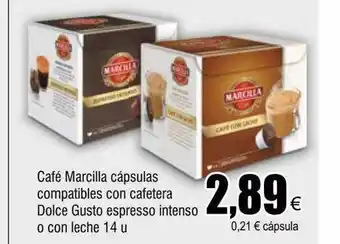 FROIZ Café marcilla cápsulas compatibles con cafetera dolce gusto espresso intenso o con leche 14 oferta