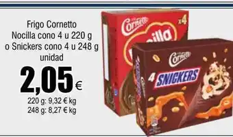FROIZ Frigo cornetto nocilla cono 4 o snickers cono 4 oferta