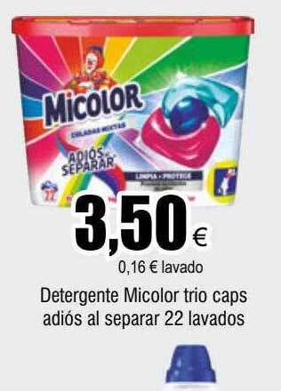 FROIZ Detergente micolor trio caps adiós al separar 22 lavados oferta