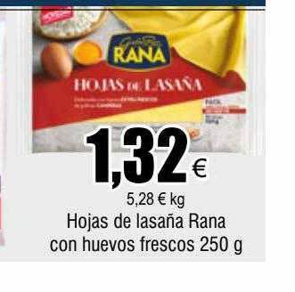 FROIZ Hojas de lasaña rana con huevos frescos oferta