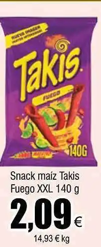 FROIZ Snack maiz takis fuego xxl oferta