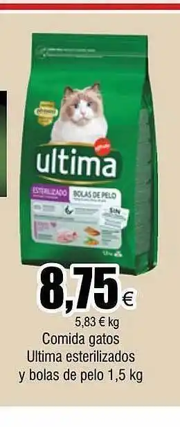 FROIZ Comida gatos ultima esterilizados y bolsa de pelo oferta