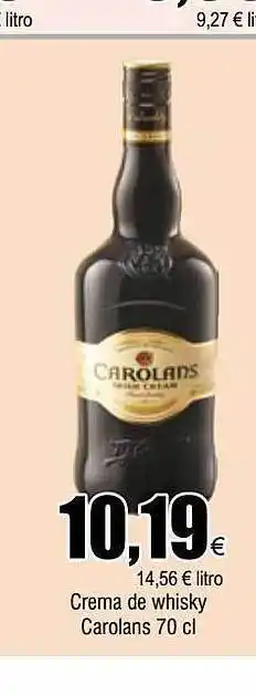 FROIZ Crema de whisky carolans oferta