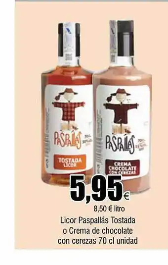 FROIZ Licor paspallás tostada o crema de chocolate con cerezas oferta