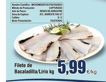FROIZ Filete de bacaladilla-lirio kg oferta