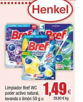 FROIZ Limpiador bref wc poder activo natural lavanda o limón oferta