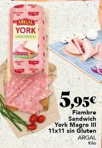 Gadis Fiambre sandwich york magro iii 11x11 sin gluten argal oferta