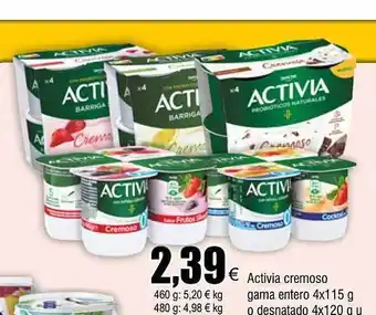 FROIZ Activia cremoso gama entero o desnatado oferta