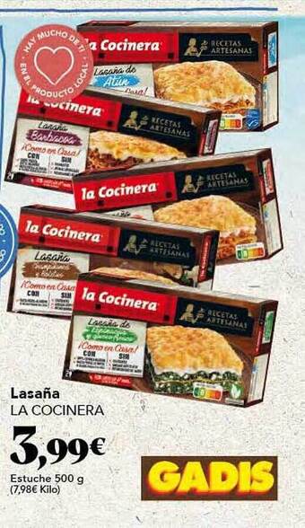 Gadis Lasaña la cocinera oferta