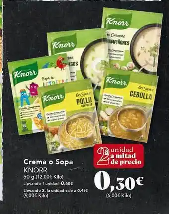 Gadis Crema o sopa knorr oferta