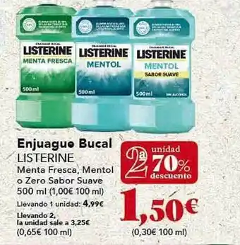 Gadis 2a unidad 70% descuento enjuague bucal listerine oferta
