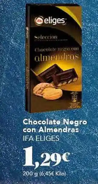 Gadis Chocolate negro con almendras ifa eliges oferta