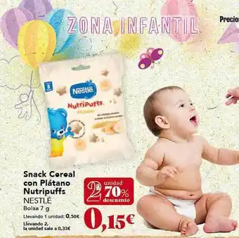 Gadis 2a unidad 70% descuento snack cereal con plátano nutripuffs nestlé oferta