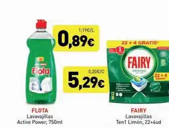 Hiperber Flota lavavajillas active power fairy lavavajillas ten1 limón oferta