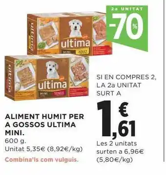 Hipercor Aliment humit per a gossos ultima mini oferta