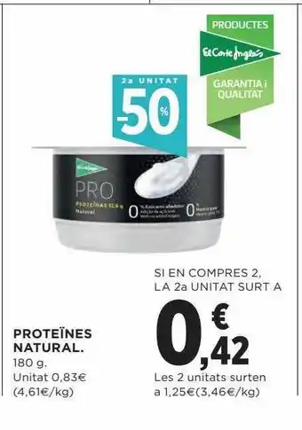 Hipercor 2a unitat -50% proteïnes natural oferta
