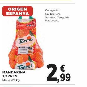 Hipercor Mandarina torres oferta