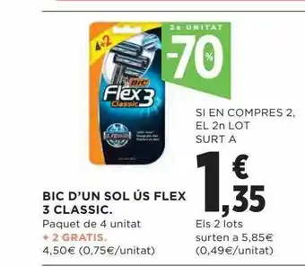 Hipercor 2a unitat -70% bic d'un sol ús flex 3 classic oferta