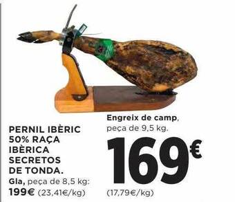 Hipercor Pernil ibèric 50% raça ibèrica secretos de tonda oferta