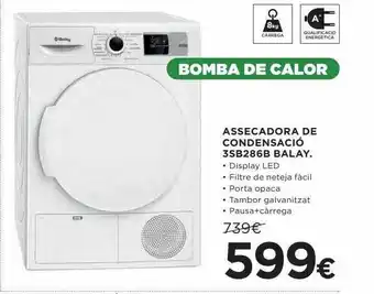 Hipercor Assecadora de condensació 3sb286b balay oferta