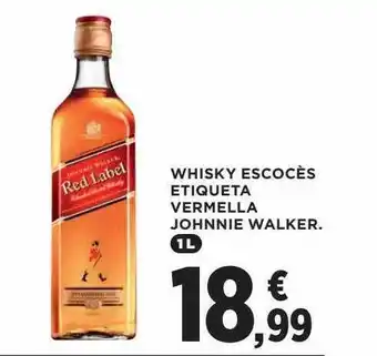 Hipercor Whisky escocés etiqueta vermella johnnie walker oferta